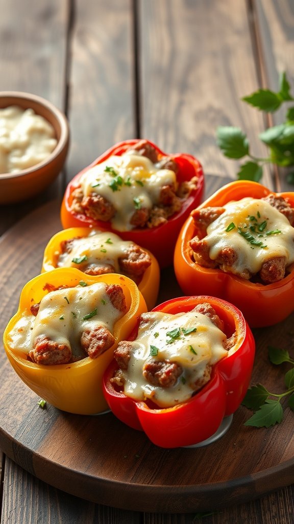 A plate of cheesy Italian sausage stuffed peppers, colorful and topped with melted cheese.

Discover 11 cheap stuffed pepper ideas that turn simple ingredients into delicious, budget-friendly meals.