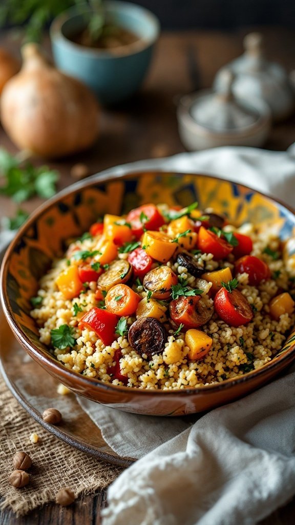 Herbed Couscous with Roasted Vegetables dish