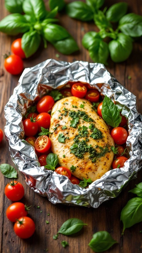 Pesto Chicken with Cherry Tomatoes recipe