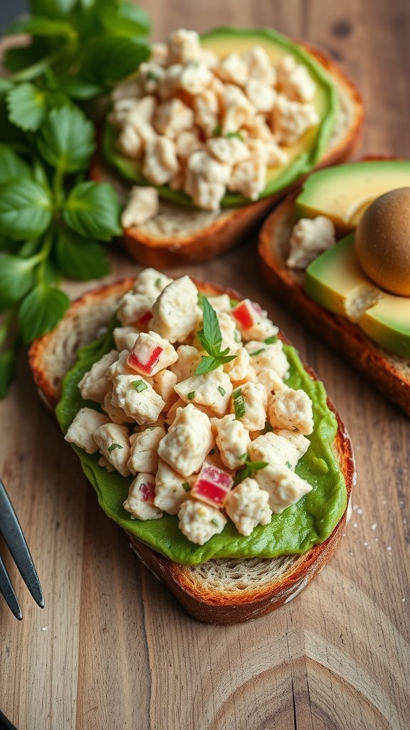 Delicious Tuna and Avocado Smash on toasted bread.